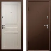 Дверь металлическая ПРАКТИК антик медь/МДФ Рационалист(беленый дуб) Промет Левое 2066x880